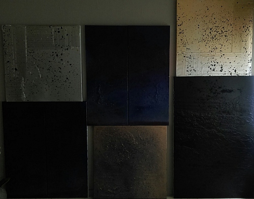 Patchwork de 6 tableaux. Mixed média on canvas. Lille 2015. cc private - © Antony Tapiero